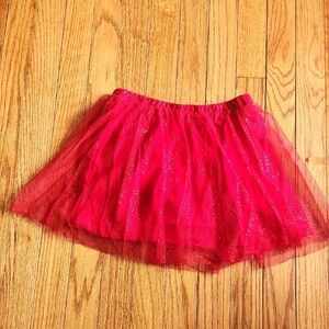 Red Glitter Tulle Skirt